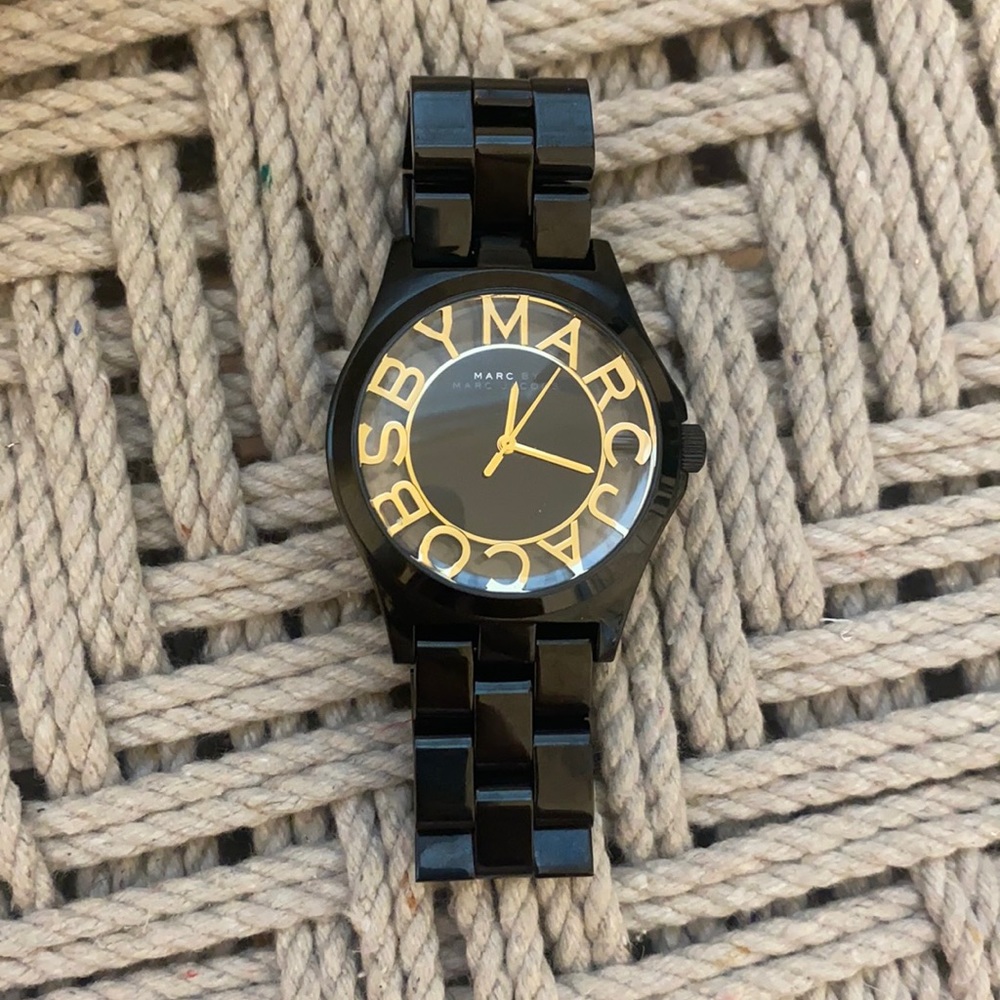 Marc By Marc Jacobs  Skeleton Watch, black and gold